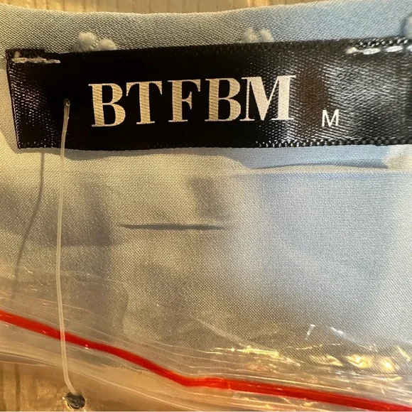 Powder Blue Midi Sundress with Puff Sleeves and Sailor Collar - Picture 8 of 10